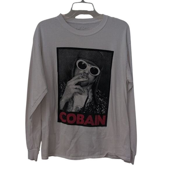Kurt Cobain 100% Cotton Long Sleeve Graphic Top Size Large - Picture 2 of 3
